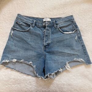 Abercrombie & Fitch Distressed Blue Jean Shorts
